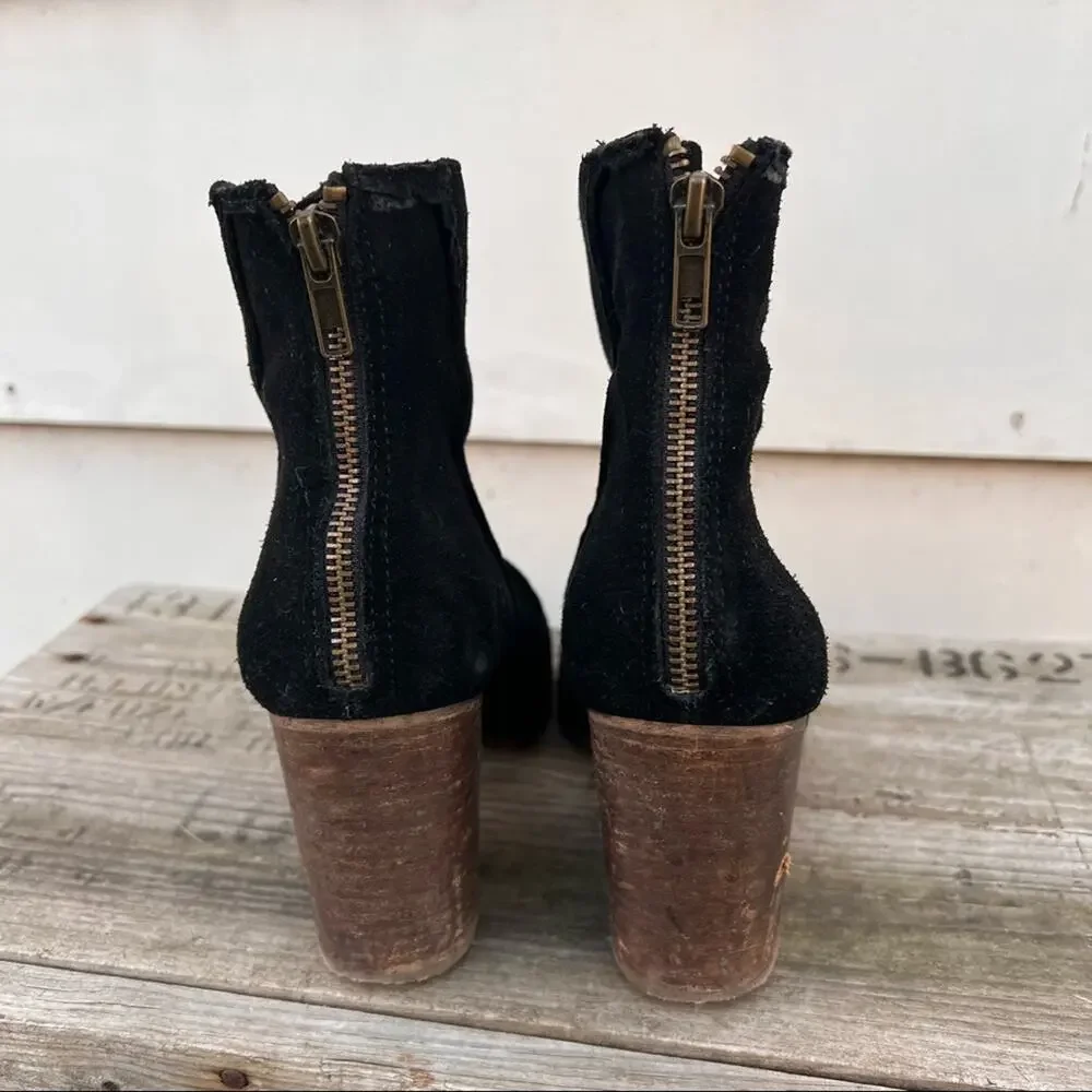 Steve Madden Country black suede heeled leather booties